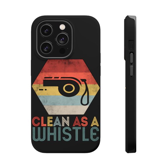 DistinctInk Tough Case for Apple iPhone 15 PRO (6.1" Screen), Compatible with MagSafe Charging - Clean As A Whistle