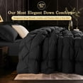 thumbnail image 3 of SONORO KATE Pinch Pleat Feather Down Comforter Queen Size, High Fill Power Soft Duvet Insert with Corner Tabs, All Season Bedding Comforter (90"x90", Black), 3 of 7
