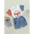 thumbnail image 3 of Bagilaanoe 4th of July Clothes for Toddler Baby Boys Short Sleeve Letter Print T-Shirts Tops + Shorts 6M 12M 18M 24M 3T Kids Independence Day Outfits 2pcs Short Pants Set, 3 of 9