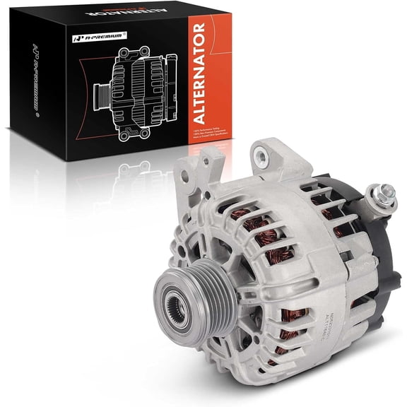 A-Premium Alternator Compatible with Nissan Rogue 2014-2020 2.5L, 12V 120A 6-Groove Clutch Pulley Clockwise, Replace# 231004BA0B, TG12C152