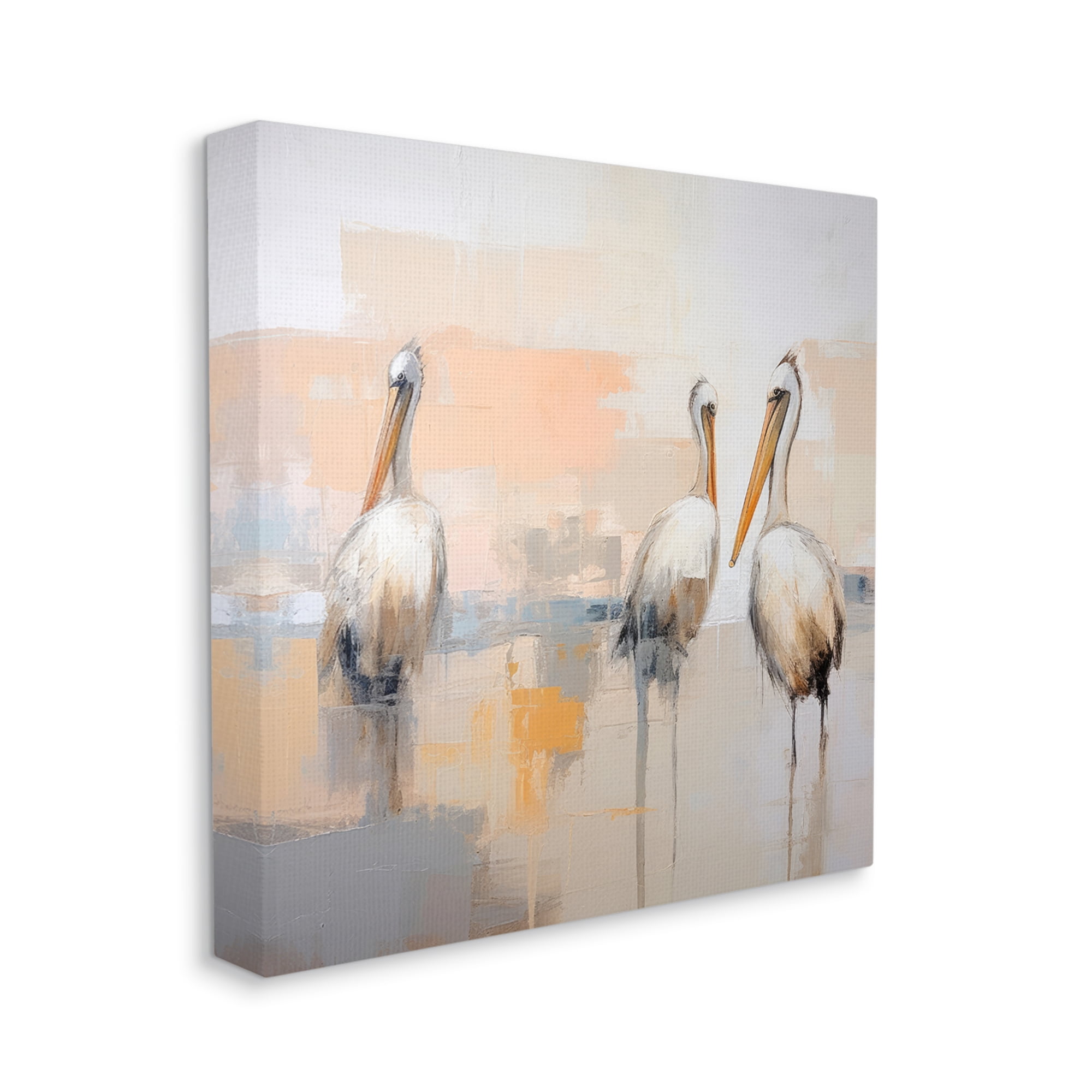 Stupell Industries Modern Pelicans Trio Animals & Insects Painting Gallery Wrapped Canvas Art Print Wall Art, 36 x 36
