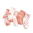 thumbnail image 1 of Worallymy 5 pares de calcetines de bebé verano fino estampado recién nacido cálido transpirable calcetines de algodón elástico naranja 4-6Y Worallymy JD735810350, 1 of 3
