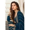 thumbnail image 3 of Indian Wedding Wear Swen Shalwar Kameez Suits Pakistani Designer Palazzo Outfits ( Blue, 3XL - 48 ), 3 of 4
