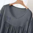 thumbnail image 4 of Nightgown for Women Cotton Long Night Gown Short Sleeve Nightdress Sleepshirt Soft Sleepwear Dark Gray XXL, 4 of 5