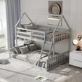 thumbnail image 4 of Costway Lit Superposé Style Maisonnette Simple sur Double avec Échelle et Garde-Corps Convertible en 2 Lits, 4 of 10