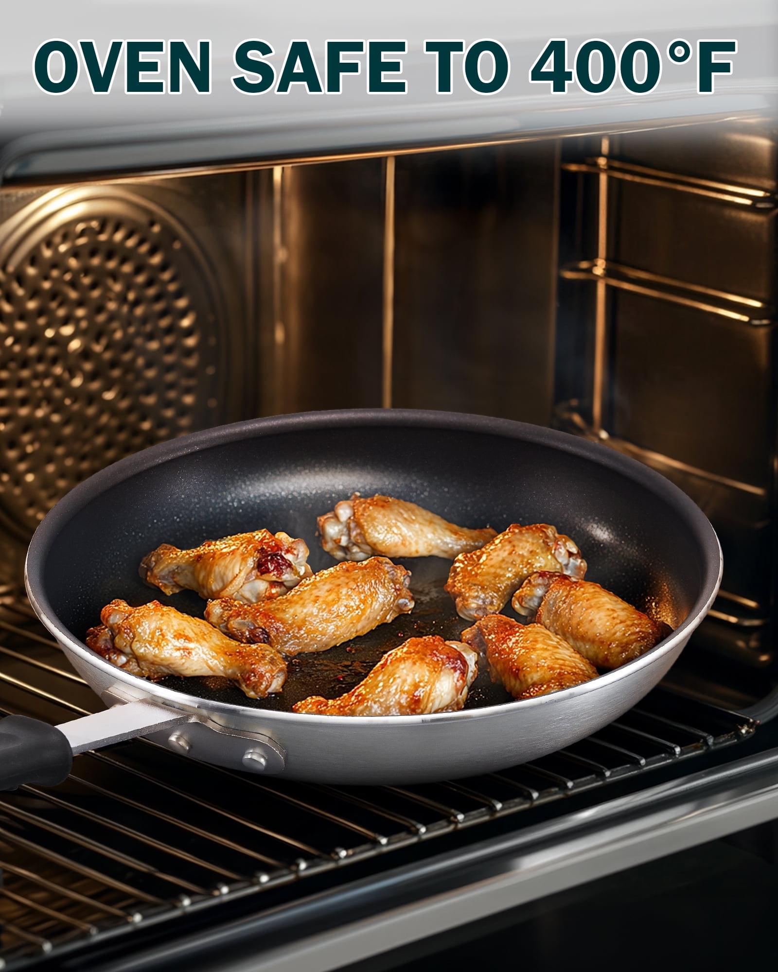 Cooks Standard Professional 8-Inch Nonstick Frying Pan, Heavy Duty Aluminum Non Stick Small Egg Omelette Pan, Everyday Wok Stir Fry Skillet, Dishwasher Safe