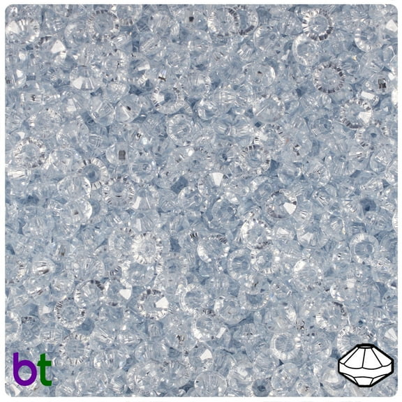 BeadTin Ice Blue Transparent 6mm Faceted Rondelle Craft Beads (1350pcs)