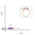 thumbnail image 4 of ANGARA Vintage Style Three Stone Natural Amethyst Wedding Band in Rose Gold for Women | February Birthstone, Anniversary, Jewelry Gift for Women | Natural Amethyst Engagement Ring (Ring Size - 6.5), 4 of 7