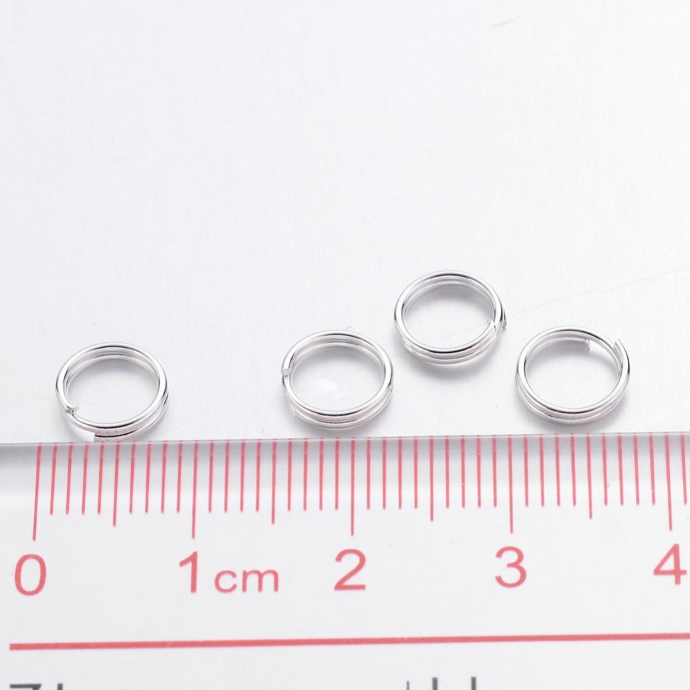 1000gs Iron Split Rings Double Loops Jump Rings Cadmium Free & Lead Free Silver color 7x1.4mm about 6.3mm inner diameter about 12000pcs/1000g