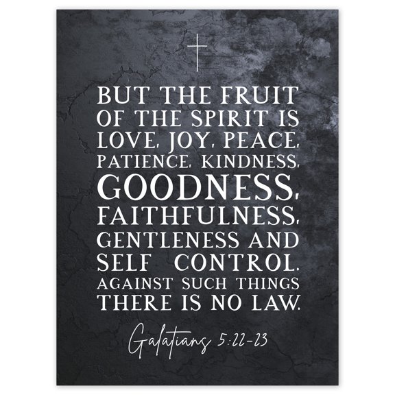 Galatians 5:22-23 The Fruit of the Spirit is Love Joy Peace Christian Bible Verse Quote Scripture Typography Large Wall Art Poster Print Thick Paper 18X24 Inch