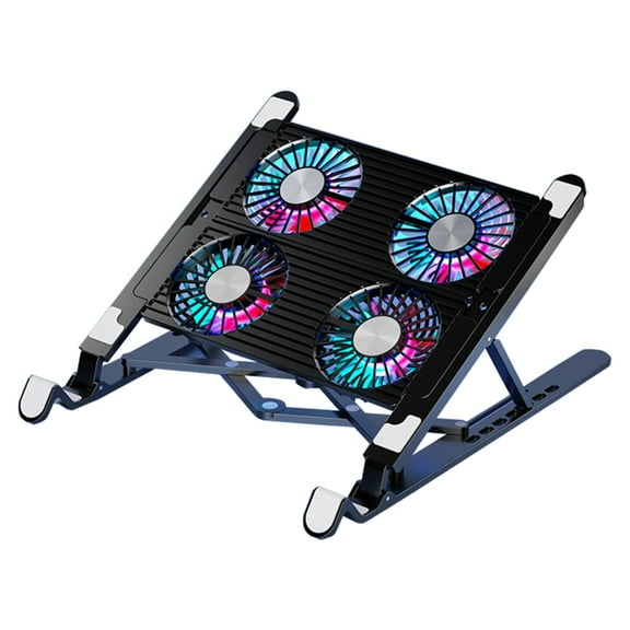 LED Laptop Cooling Pad Gaming Laptop Coolers Laptop Fan Cooling Stand with Quiet Cooling Fan Folding Bracket for Laptop