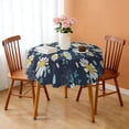 thumbnail image 3 of Round Tablecloth 60 Inch Table Cover Daisy Print Wrinkle Free Kitchen Dining, 3 of 5