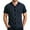 Navy, variant on Hpapadks Summer Shirts for Men Short Sleeve Striped Button Down Lapel Blouses Stylish Lightweight Mens Dress Shirt Black L