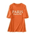 thumbnail image 5 of Trendfront Womens Paris Letter Graphic Oversized T Shirts Crewneck Drop Shoulder Tops Trendy Fashion Tee Relaxed Pullover Streetwear, 5 of 5