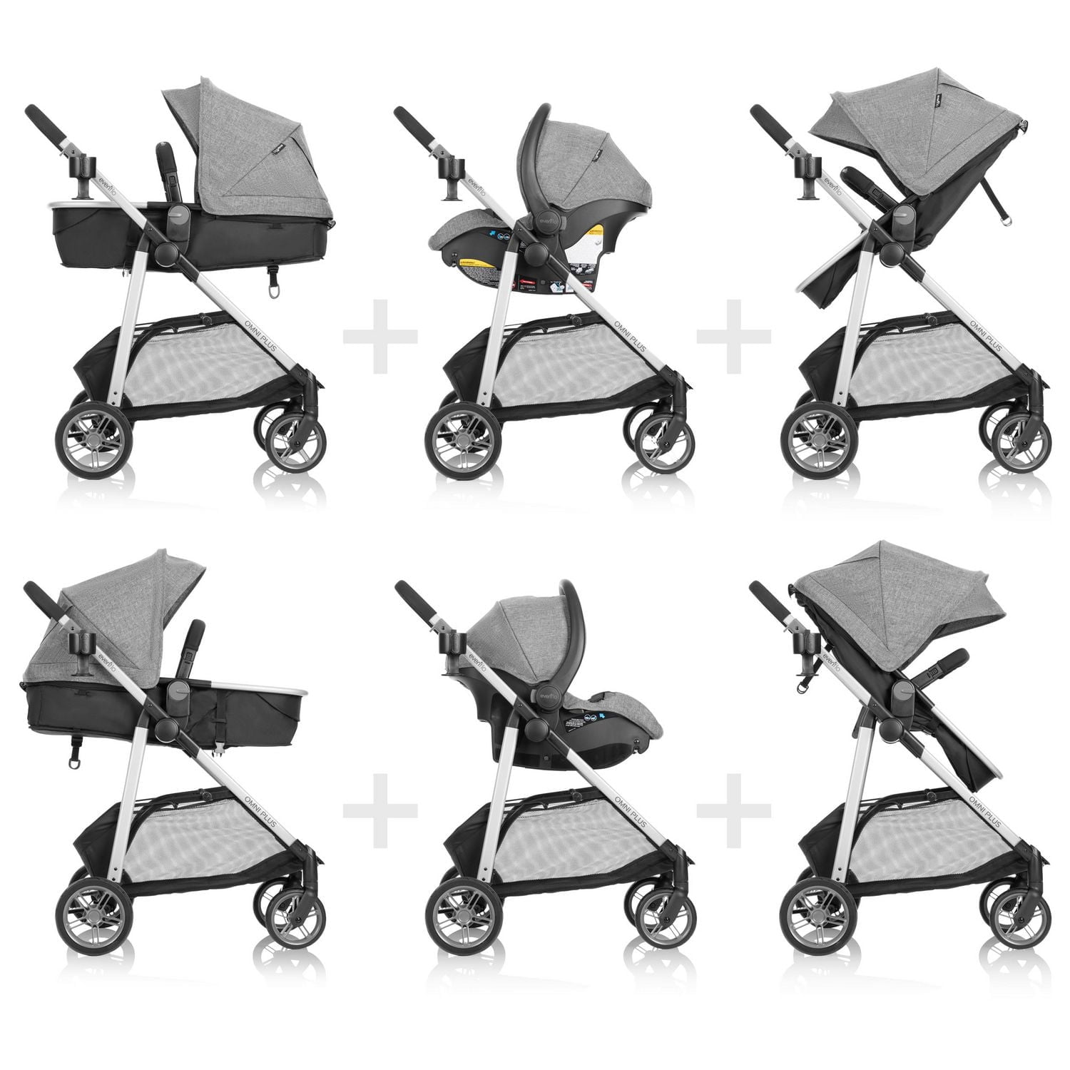 Evenflo Omni Plus Travel System with Litemax Infant Car Seat (0-5 Years)