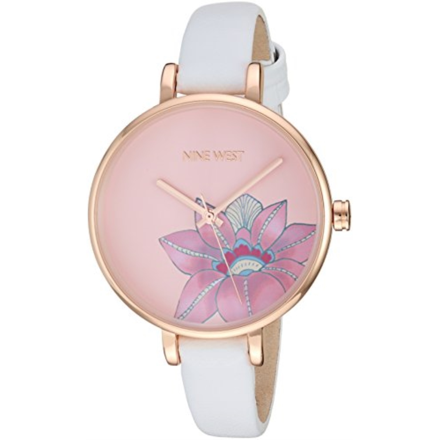 Nine West Women's Bracelet Watch – Pink & Gold Dial, Japanese Quartz Movement, Adjustable Link Bracelet