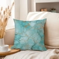 thumbnail image 3 of Ethan Taylor Abstract Throw Pillow Soft Cushion Cover 'Cyan Gold Geode Crystal Dream Crystals Geode Modern Marble Agate' Fractal Pattern Decorative Square Accent Pillow Case, 16x16 Inches, Blue, Gold, 3 of 5