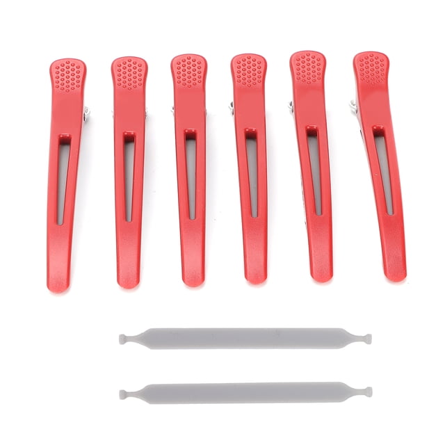Professional Salon Hair Clips Hair Clips With Silicone Band 6Pcs Professional Hair Clips NonSlip Dividing Duckbill Hair Clips For Hair Cutting Styling