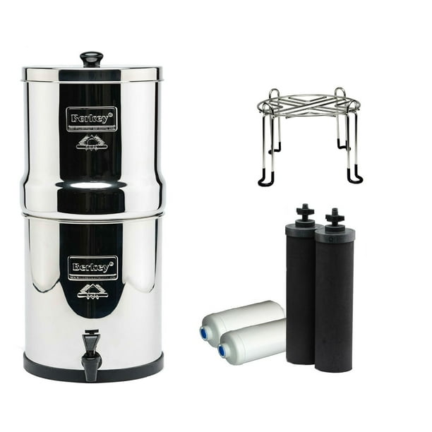 Berkey Crown Water Filter 6 Gal. with 2 Black, 2PF2 Filters & Wirestand