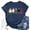 Navy, variant on Tops For Women T-Shirts Heart Print Short Sleeves Summer Funny Graphic Fashion Clothing