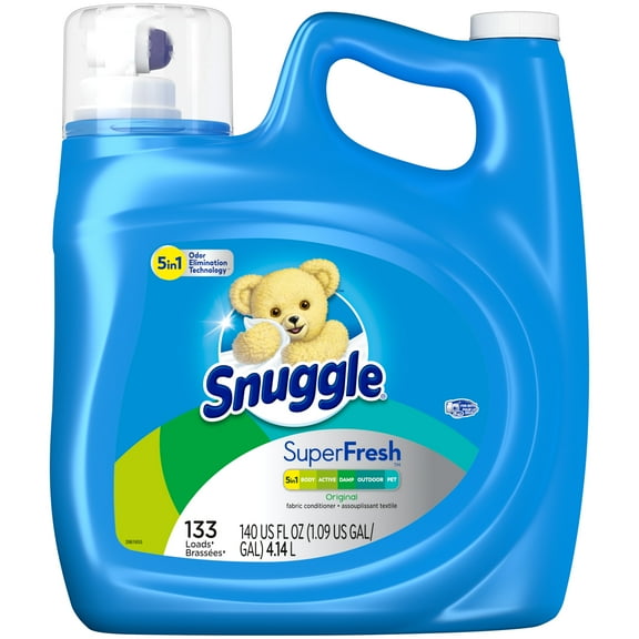 Snuggle Super Fresh Liquid Fabric Softener with Odor Eliminating Technology, Original, 140oz, 132 Loads