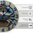 thumbnail image 2 of Wall Clock Decorative - Funny Blue Crab Print 2D Vintage Wall Clocks Battery Operated Silent Non-Ticking for Bedroom, Living Room, Kitchen, Office, Classroom, 10 Inch, 2 of 7