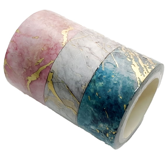 CCOCC Marble Texture and Gold Foil Decorative Tape Set,Suitable for Journals,Scrapbooks,and DIY Crafts