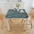 thumbnail image 3 of BANET  Beach Wooden Square Tablecloth with Elastic Edge,Summer Teal Turquoise Fitted Table Cloth Waterproof Wipeable Square Table Cover for Dining Kitchen Party Indoor Outdoor Patio Table, 3 of 7