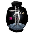 thumbnail image 3 of Sudadera con capucha y cremallera de astronauta espacial para hombres y mujeres, sudaderas casuales con estampado 3D, sudaderas de manga larga para niños, sudaderas de gran tamaño, ropa de calle, 3 of 5