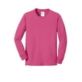 thumbnail image 5 of Port & Company PC54YLS Youth Long Sleeve Core Cotton Tees, Sangria - Large, 5 of 6