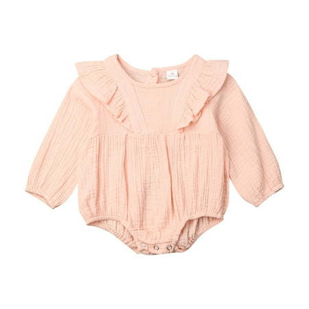 

TheFound Newborn Infant Toddler Baby Girls Long Sleeve Cotton Bodysuit Romper Jumpsuit Autumn Outfits