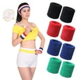 thumbnail image 2 of Ettsollp 2Pcs Wristbands Absorb Sweat Towel Wrist Protector for Badminton Tennis Sport-Red, 2 of 8