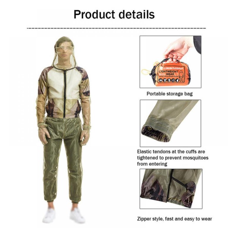 Mosquito Repellent Clothing Mosquito Bug Suit For Men Women, 2/4 Pcs Full Body Mosquito Net Hammock Mosquito Net