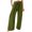 505_Army Green, variant on KALE Linen Pants Women Palazzo for Casual Womens Cotton Loose Comfy Work With Pockets Elastic High Waist Paper Bag Drawstring Baggy Pants Army Green