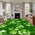 thumbnail image 2 of St. Patrick's Day Area Rugs Collection 5'x8', Spring Shamrock Leaves Polka Dots Dark Green Non Slip Indoor Rectangle Throw Runner Rug Floor Mat Carpet for Living Room Dining Table Bedroom Nursery, 2 of 9