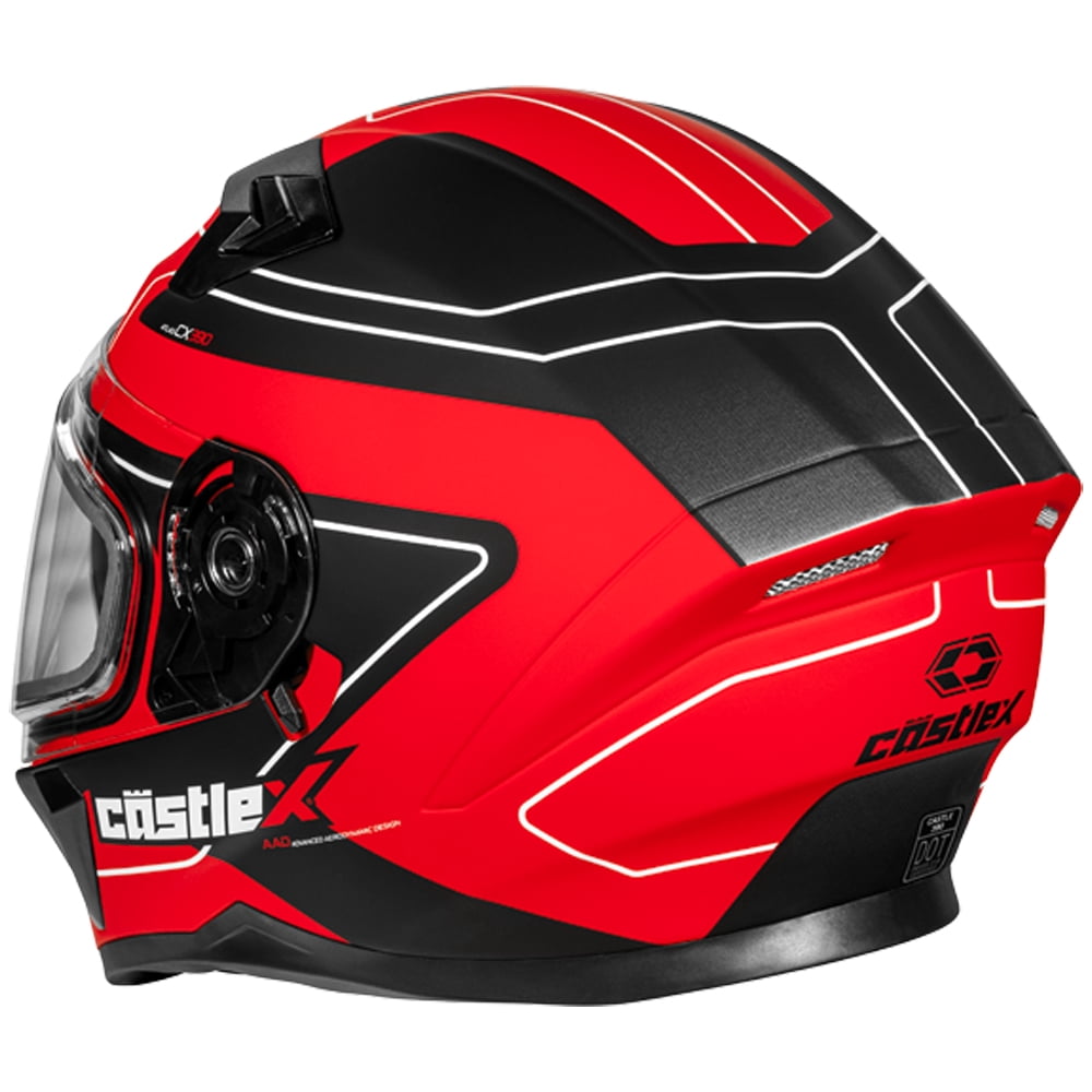 Castle X, 36-4119T, Adult Full Face Helmet - Single Lens - DOT Approved - CX390 ATLAS - Matte Red/Black, 3X-Large