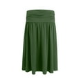 thumbnail image 4 of WTOBBY Women's Below Knee Length Solid Color Ruched Flowy Midi Skirt with Side Pockets, Regular Fit Casual Elegant Skirt for Office Work and Everyday Sophisticated Wear,Army Green XL, 4 of 4