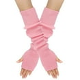 thumbnail image 3 of YUEHUA Y2K Arm Warmers, Black Long Fingerless Knitted Gloves with Thumb Hole, Harajuku Kawaii Punk Gothic Arm Sleeves for Women & Men, Grunge Accessories for Band Party, 3 of 4
