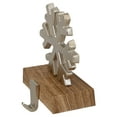 thumbnail image 4 of Northlight 6" Silver Snowflake on Wood Look Base Christmas Stocking Holder, 4 of 5