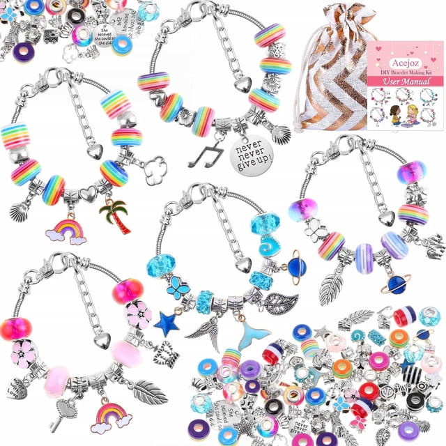 Kit de fabricación de pulseras con dijes Acejoz, 85 unidades, para adultos y niños