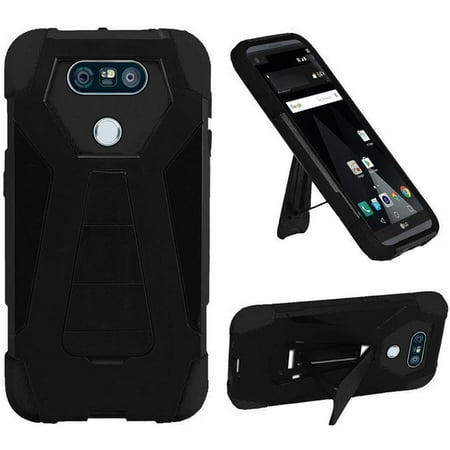 Turbo Rubber - For LG V20 Turbo Layer HYBRID KICKSTAND Rubber Case Phone Cover +Screen Guard