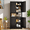 66.93"H Black, variant on Ero 61.02"H Freestanding Metal Kitchen Pantry Storage Cabinet with Open Space and Adjustable Shelves