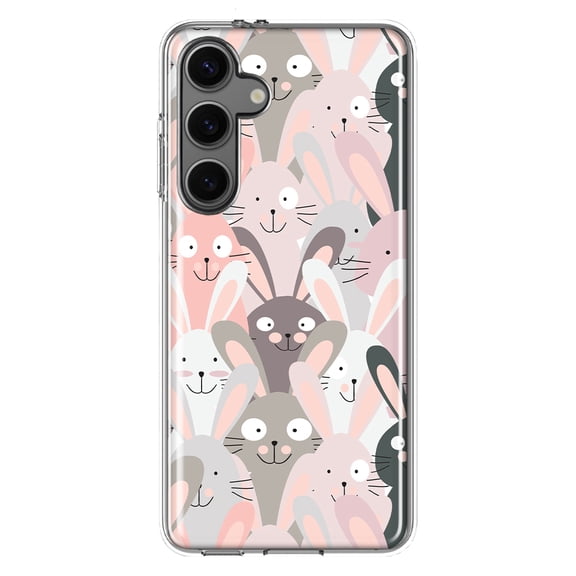 Mundaze - Case for Samsung Galaxy S24 Slim Shockproof Hard Shell Soft TPU Heavy Duty Protective Phone Cover - Cute Rabbits