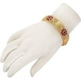 thumbnail image 5 of Pallavi Creation Bangles 2 Piece Kada Red Stones Gold Plated Daily Use Flower Design Handmade Work Fashion Jewelry indian bangles for Women & Girls, 5 of 5