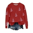 thumbnail image 2 of HOMBOM Sweatshirts for Women Wine Christmas Crewneck Xmas Merry Fashion Festive Ladies Sweatshirt Tree, 2 of 4