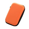 thumbnail image 1 of organization and storage,Mini Zipper Hard Leather Earphone Storage Bag Earphone Pouch Box,Orange, 1 of 1