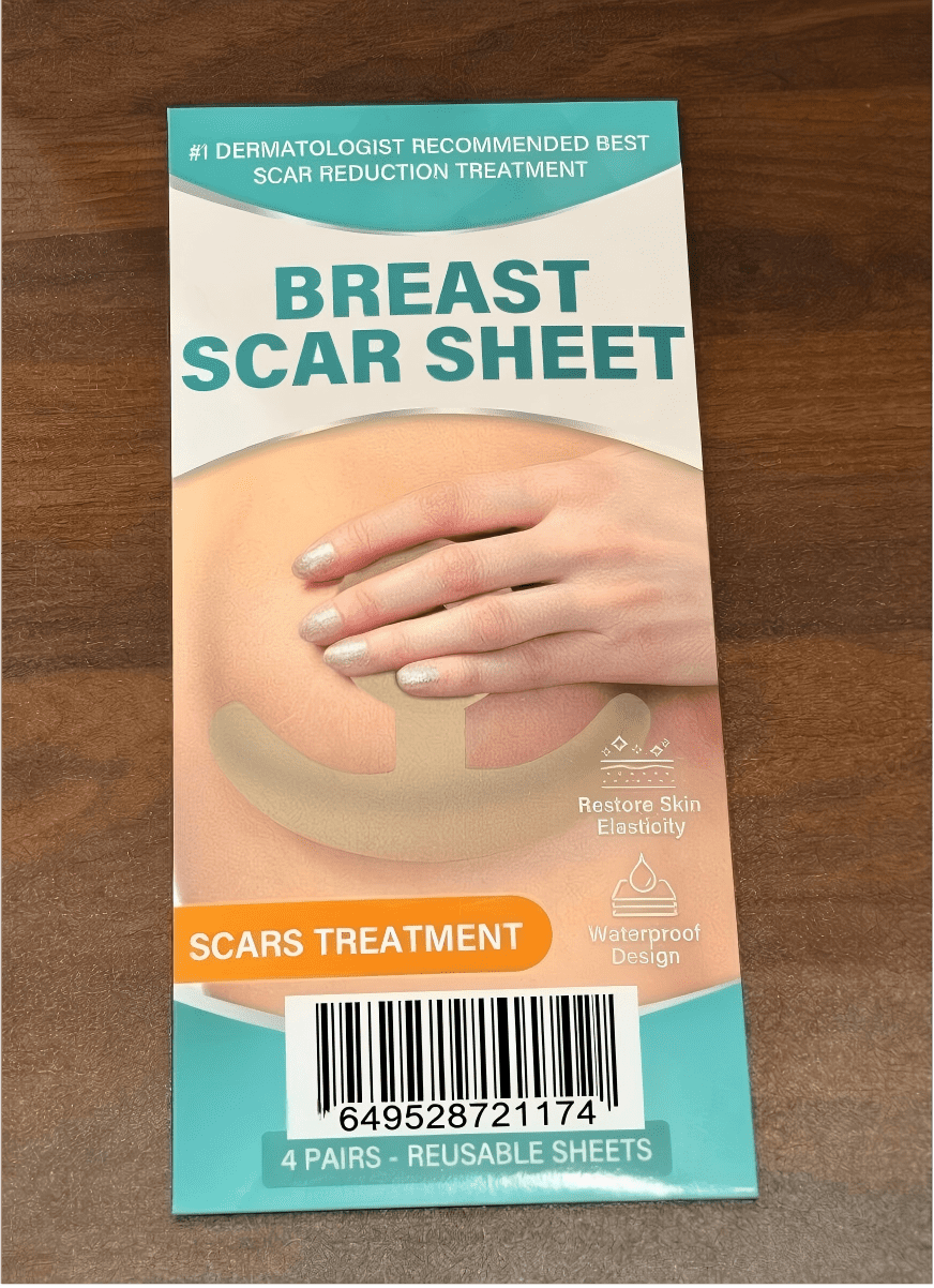Silicone Scar Sheets, 4 Pair Silicone Scar Tape for Breast, Reusable and Effective Scar Removal