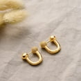 thumbnail image 4 of MEVECCO 14K Gold Plated Shining Cubic Zriconia Geometry Beads Star Huggie Hoop Earrings for Women, 4 of 6