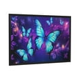 thumbnail image 7 of Aarocafa – Neon Blue Butterfly Art (Black Plastic Frame) | Enchanted Core Wall Decor | Vibrant Purple Galaxy Print – Bold Bedroom/Living Room Accent – 12x12in – Black Frame, 7 of 7