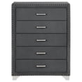 thumbnail image 4 of Coaster Melody 5-Drawer Bedroom Chest, Grey, 4 of 13